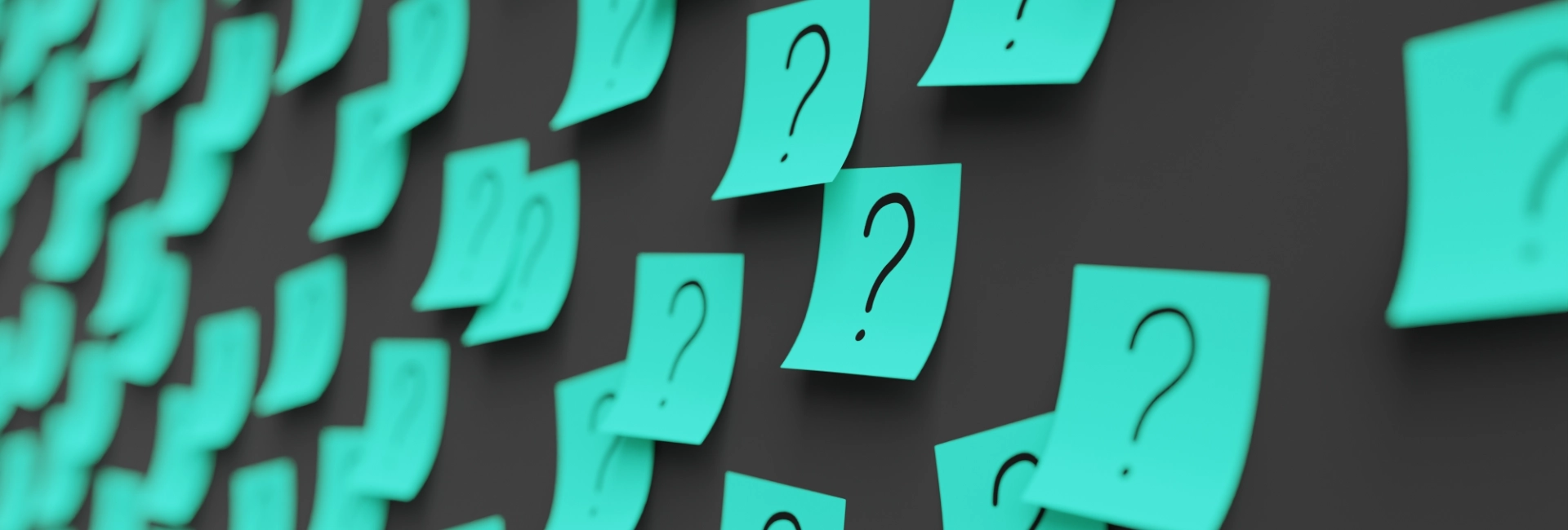 Teal Sticky Notes With Question Marks 1920X650